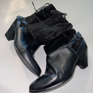 Elegant Black Leather Women's Boots